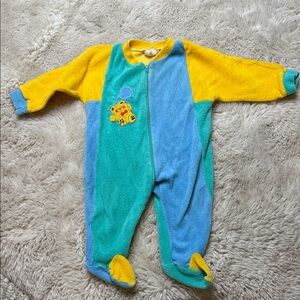 6/12m VTG bundle of Joy terry cloth color block yellow green and blue